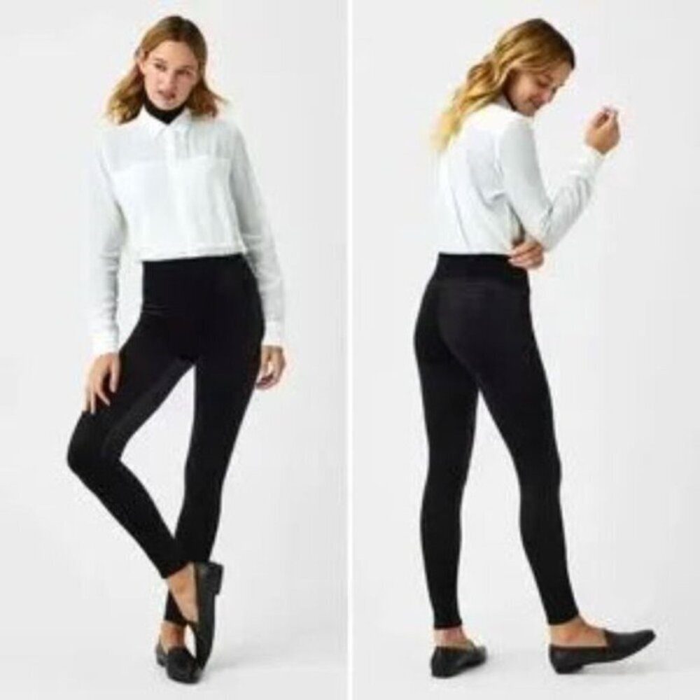 NEW Spanx Velvet Leggings in Color Black Small New without tags